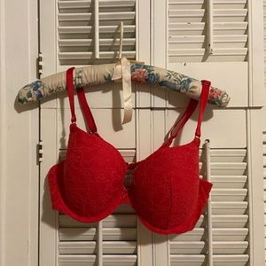 Victoria’s Secret Red Lace Convertible Demi Bra